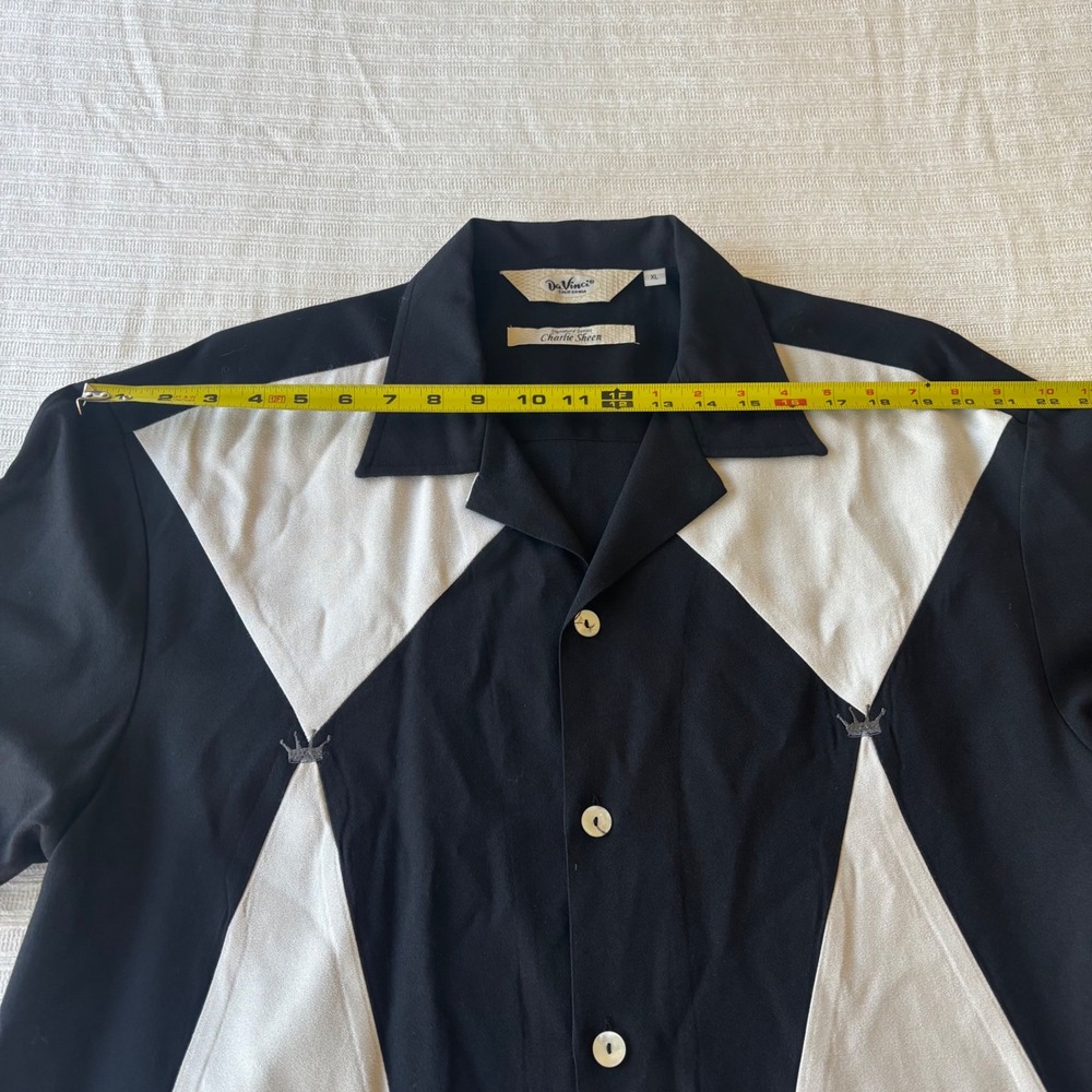 DaVinci California Charlie Sheen Signature Series Bowling Shirt Black White XL - Picture 11 of 11
